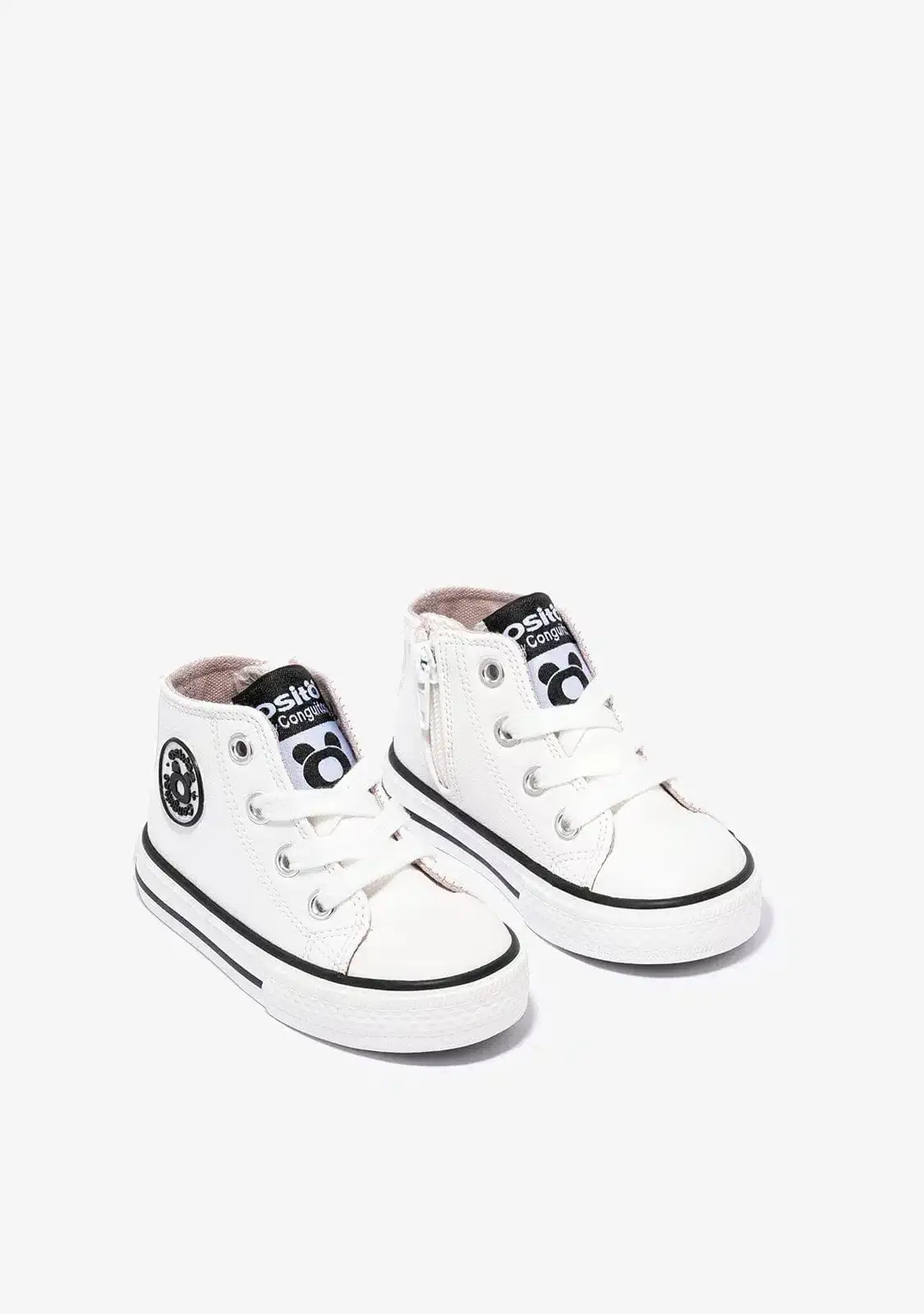Zapatillas altas blancas con cremallera - Imagen 2