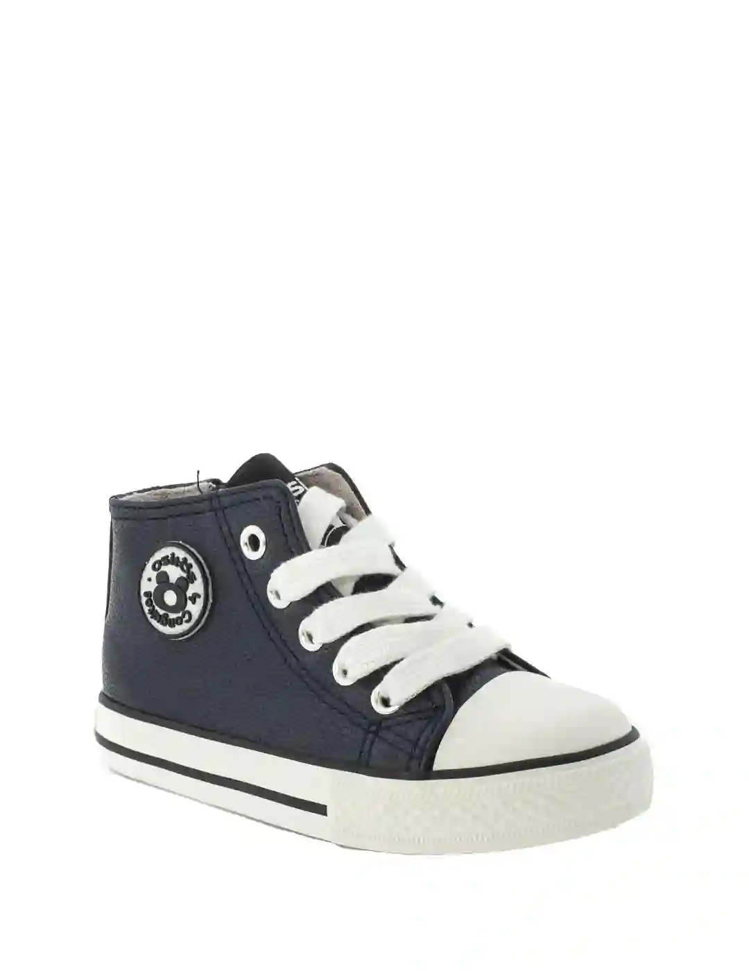 Black high-top sneakers with zipper