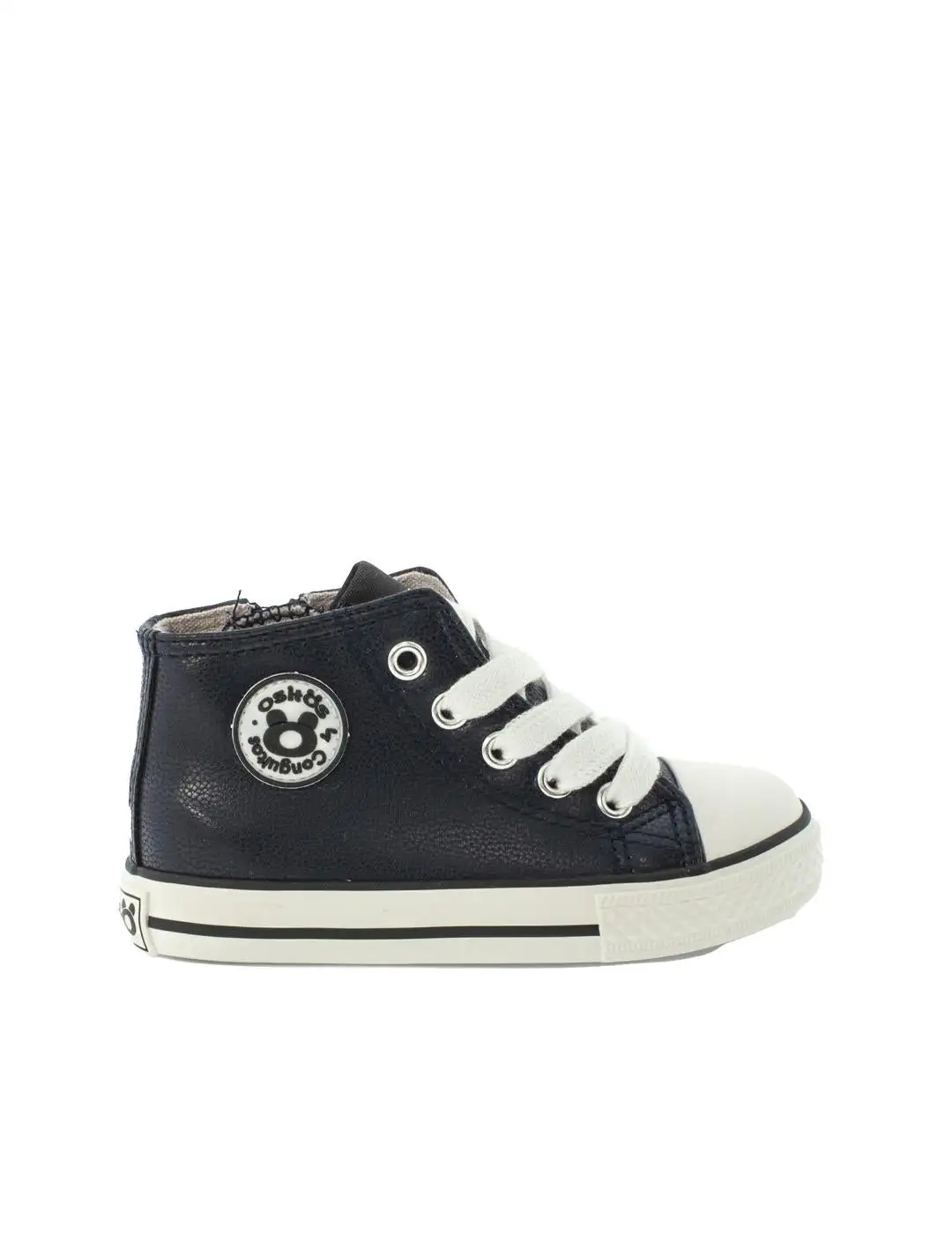 Black high-top sneakers with zipper - Image 2