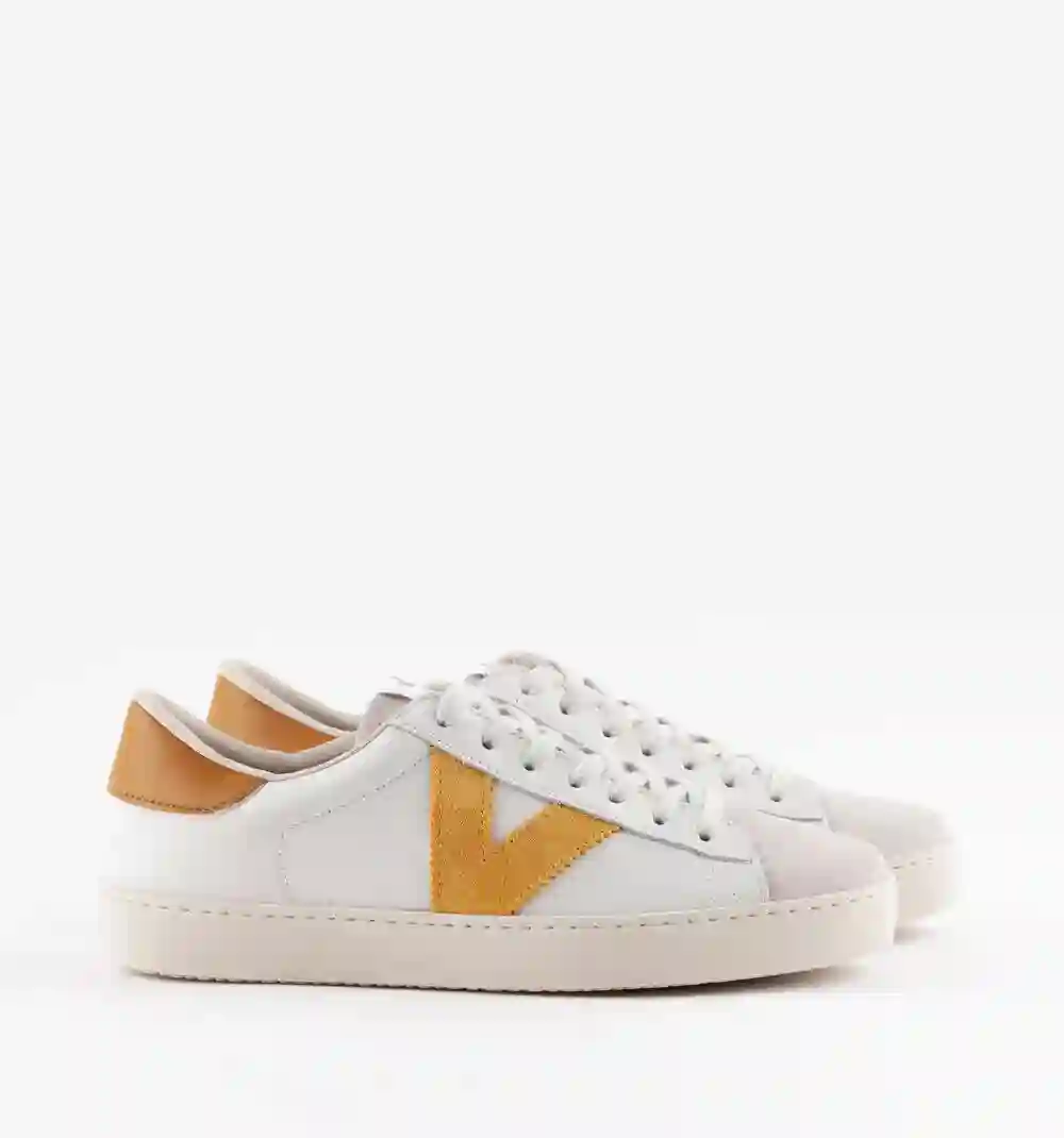 Mustard leather and suede Berlin sneakers