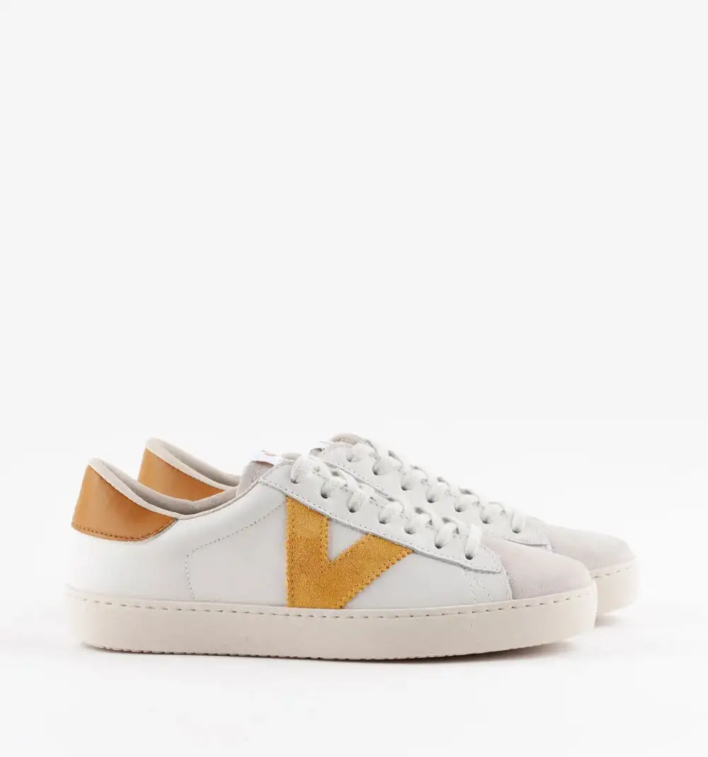 Mustard leather and suede Berlin sneakers