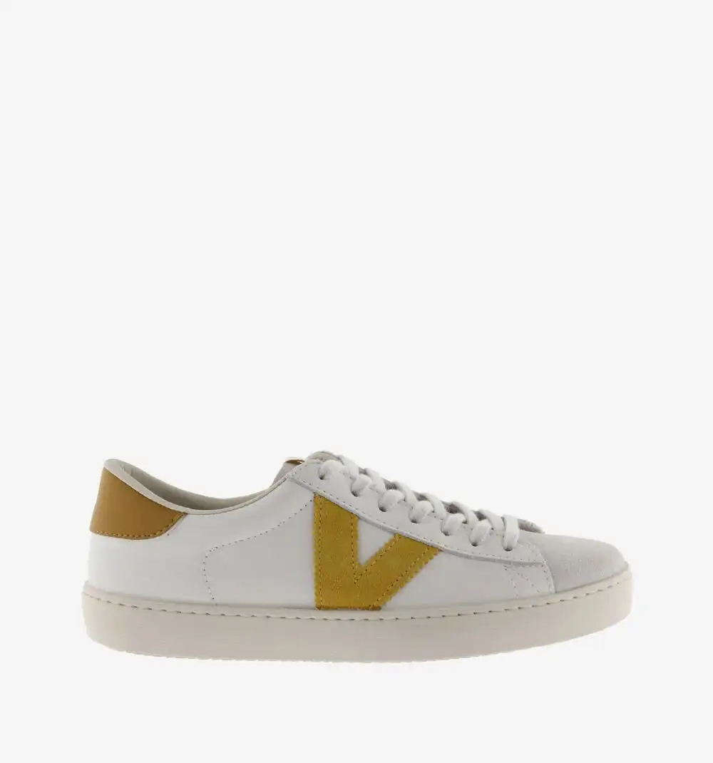 Mustard leather and suede Berlin sneakers - Image 2