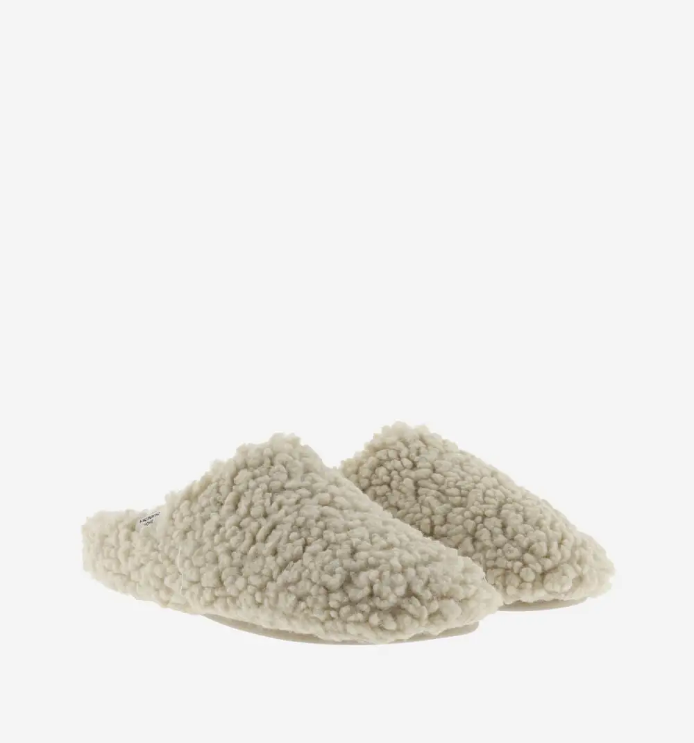 Beige Shearling Sneakers