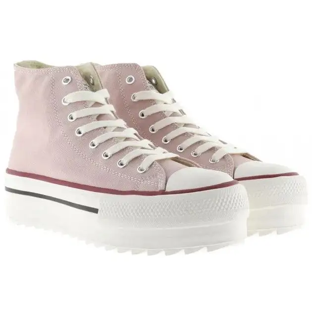 Pink double canvas sneakers