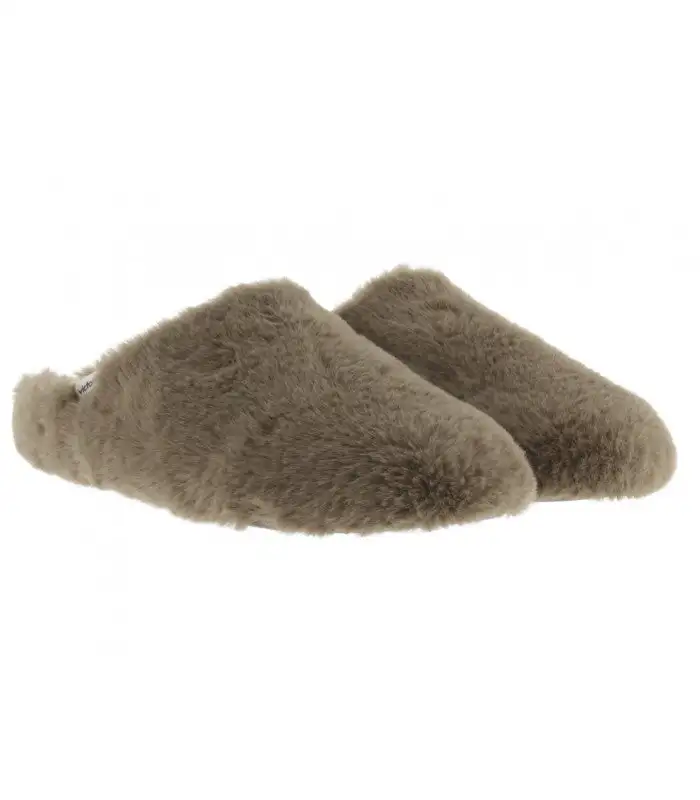 Beige soft fur sneakers