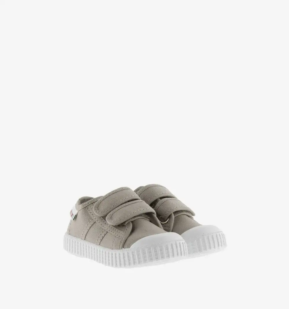 Beige canvas strap sneakers