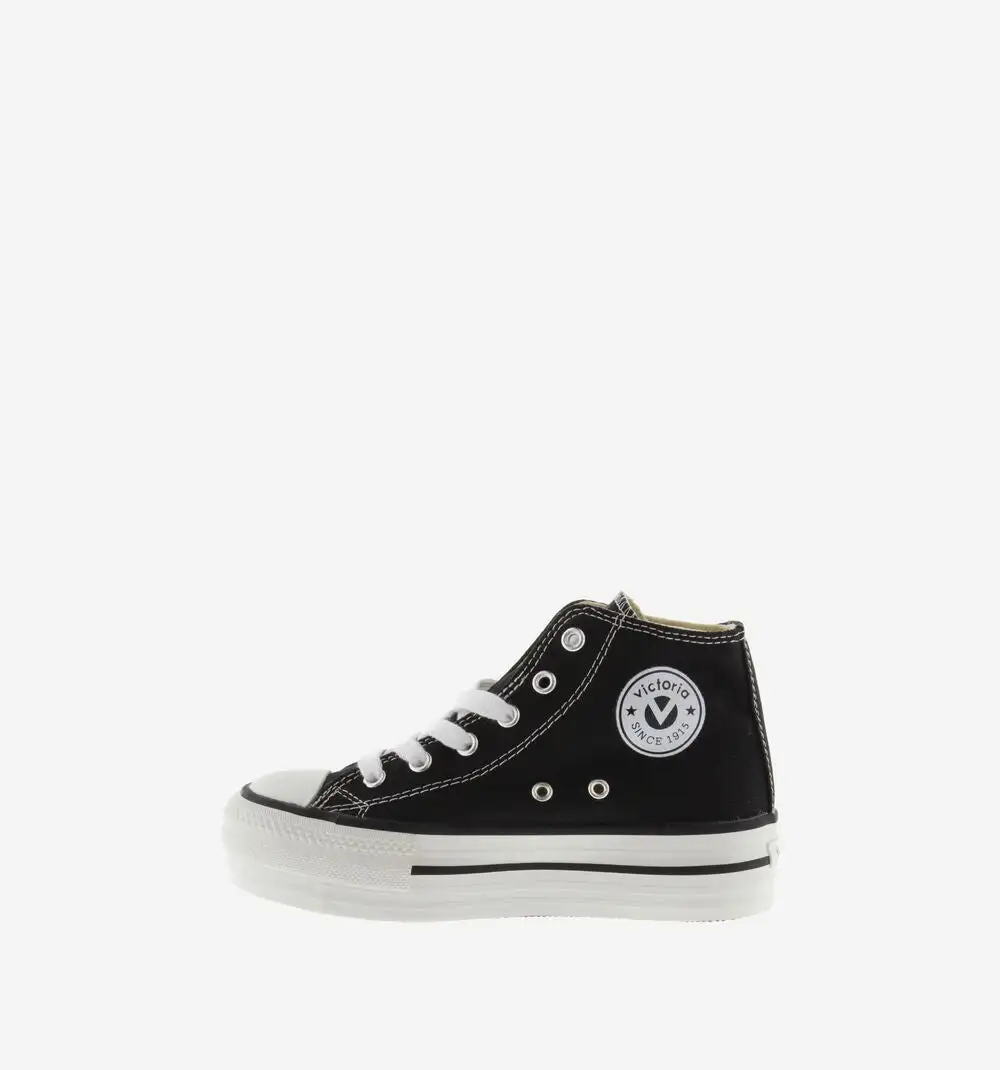 Black Canvas Double Boot Tribe Sneakers - Image 3