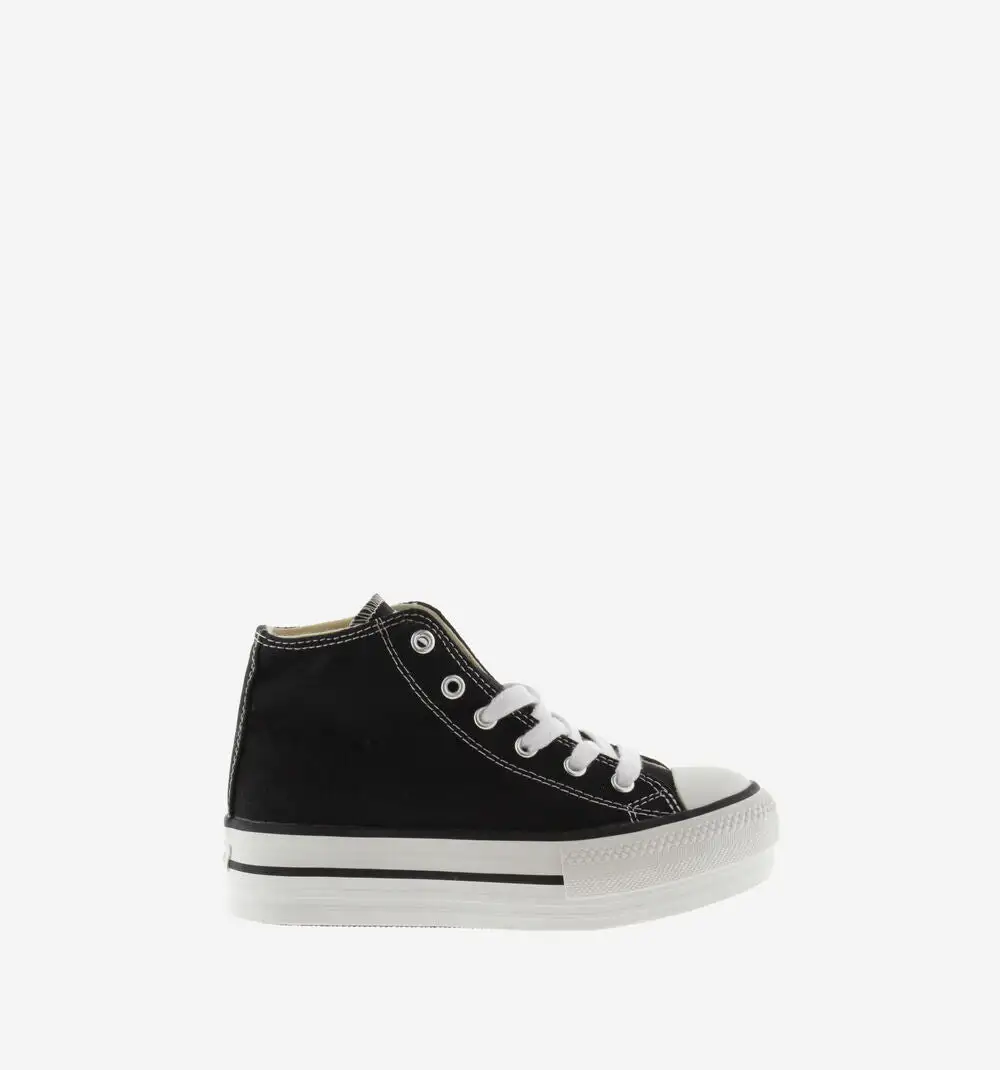 Black Canvas Double Boot Tribe Sneakers - Image 5