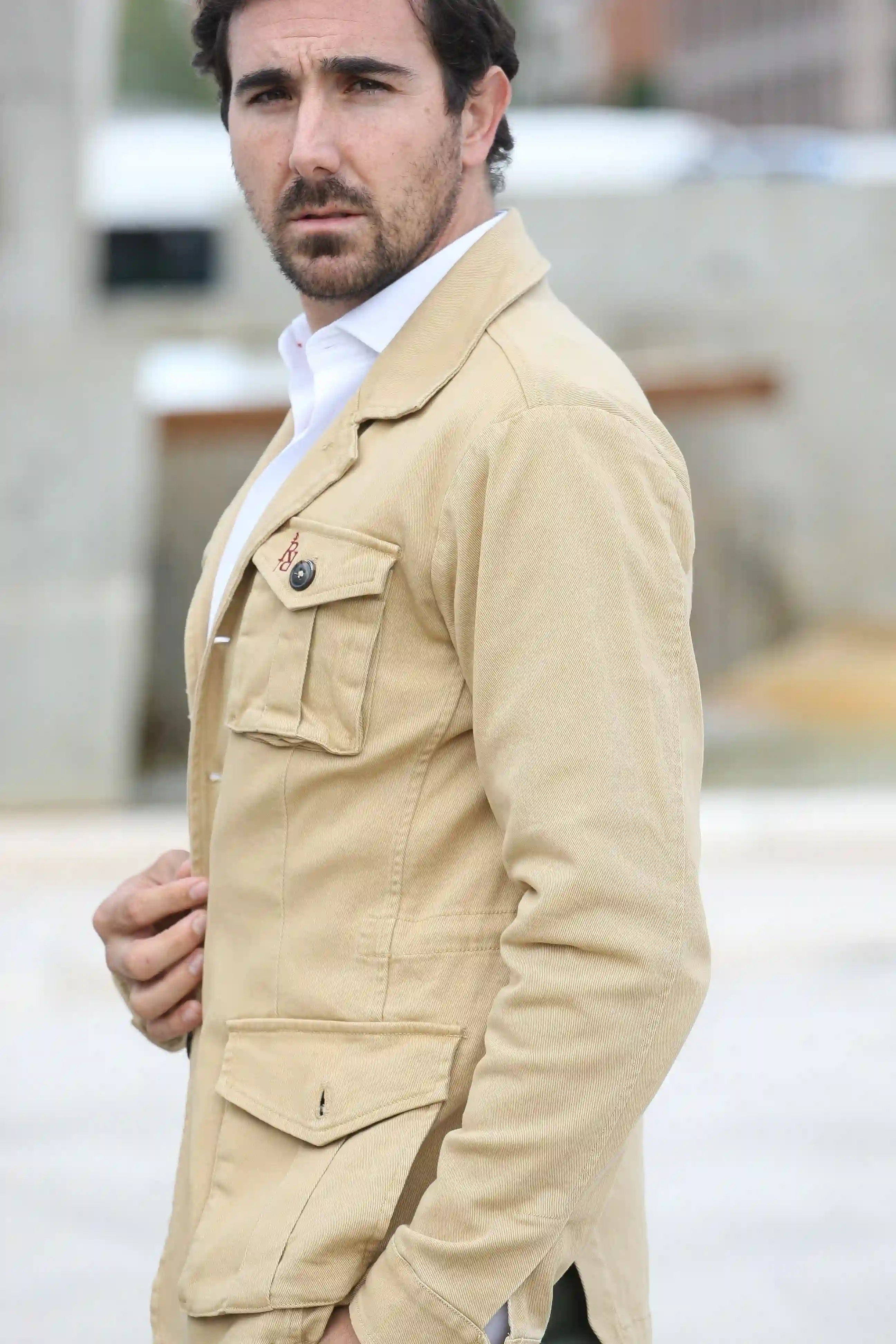 Chaqueta de hombre Sahariana en camel