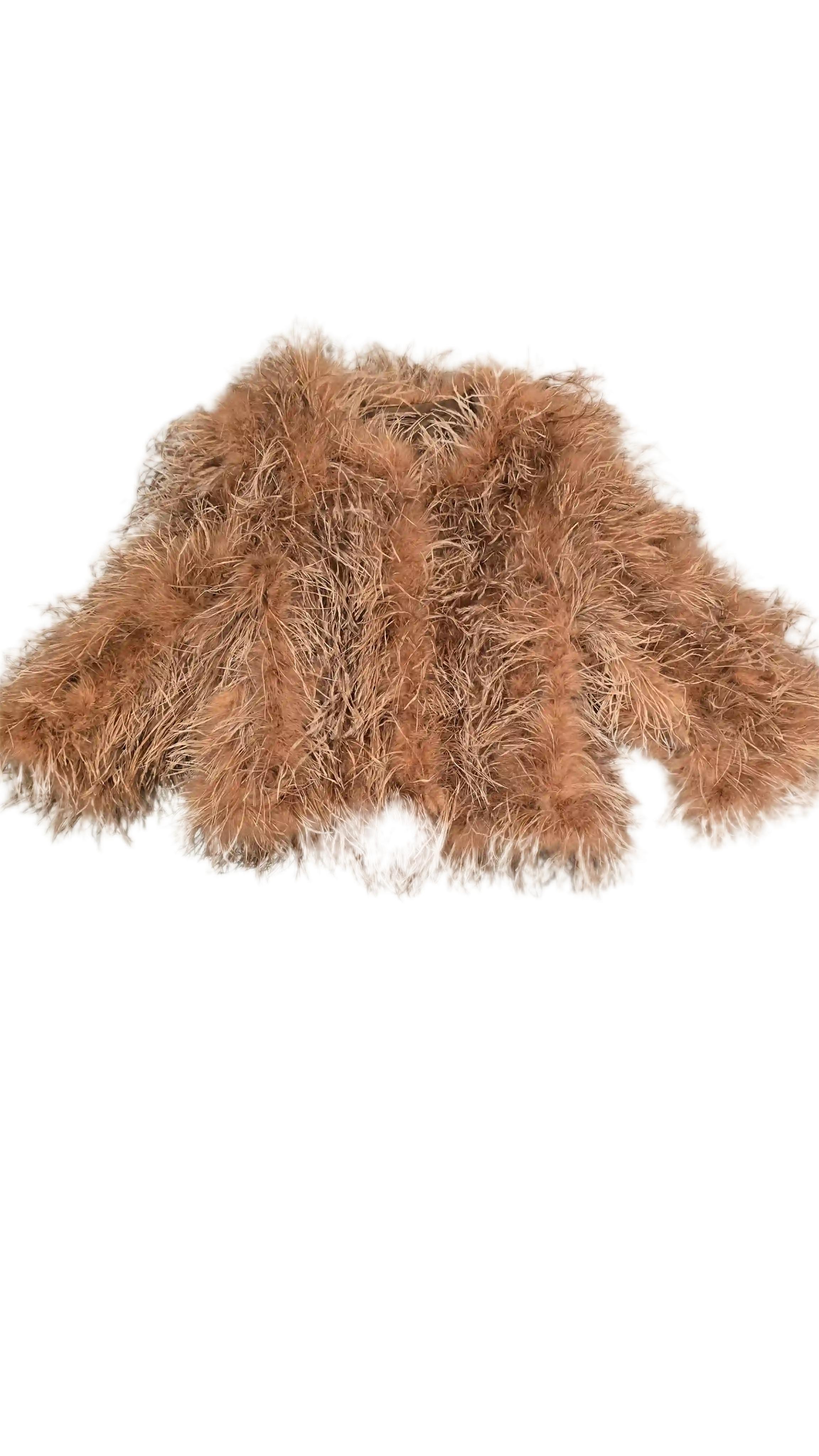 Chaqueta de plumas de avestruz