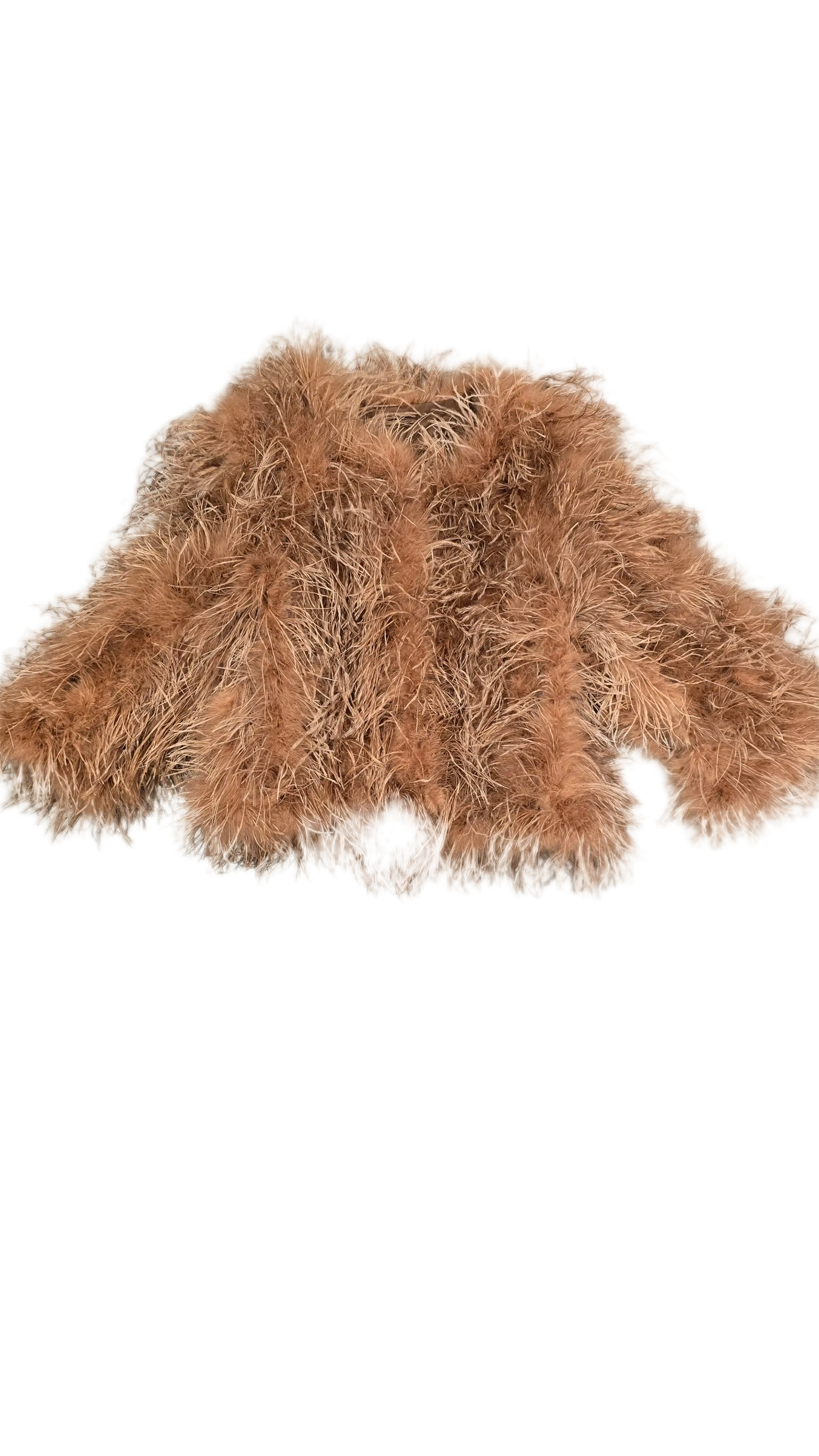 Chaqueta de plumas de avestruz