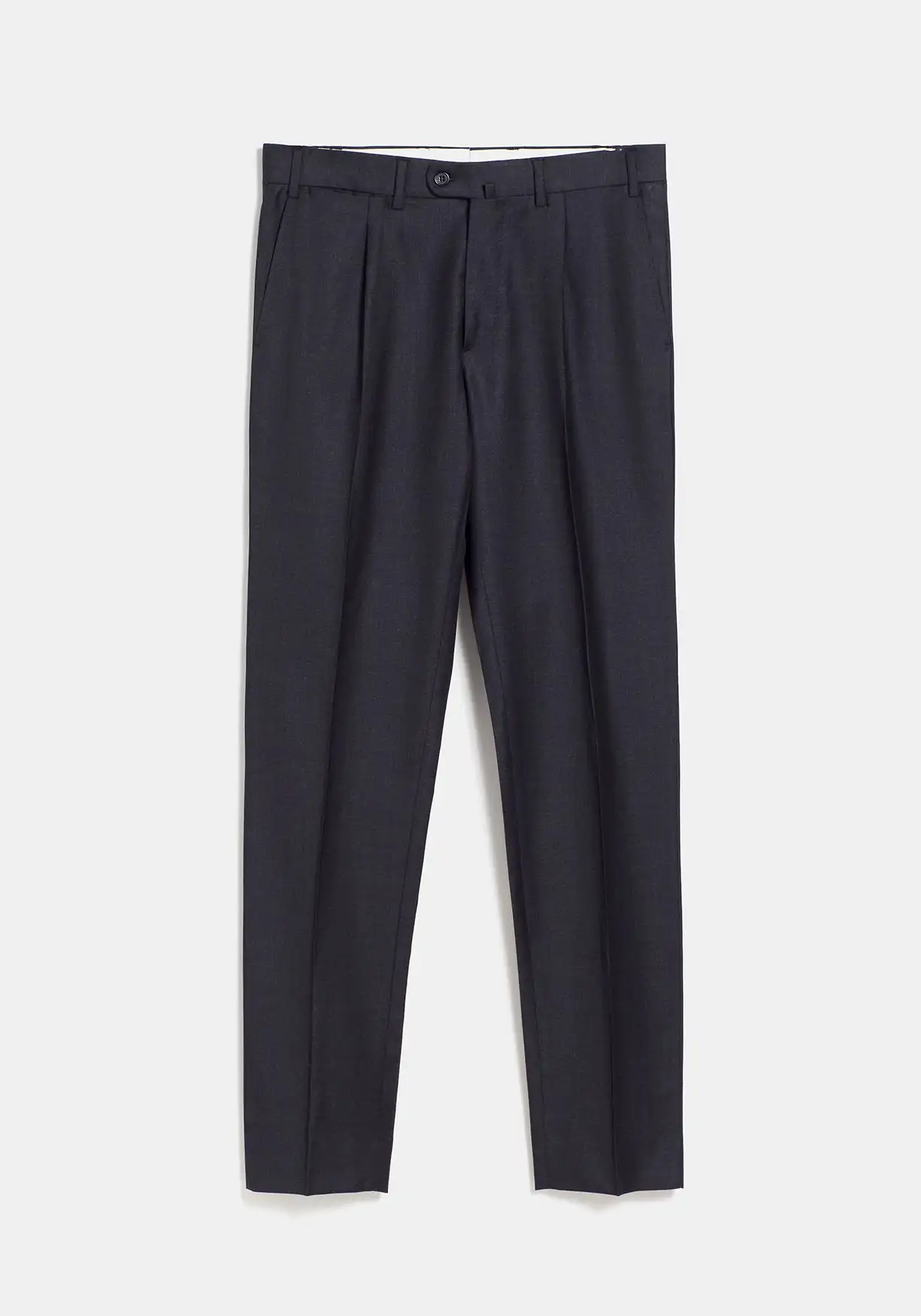 Pantalón Lana Gris Marengo Pinza Cinturón