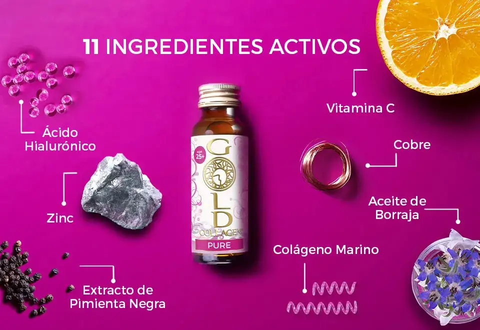 COLÁGENO ORO - PURO (10 viales x 50ml) - Imagen 4