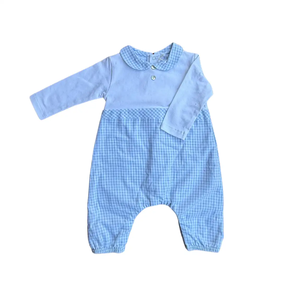 Pelele vichy azul