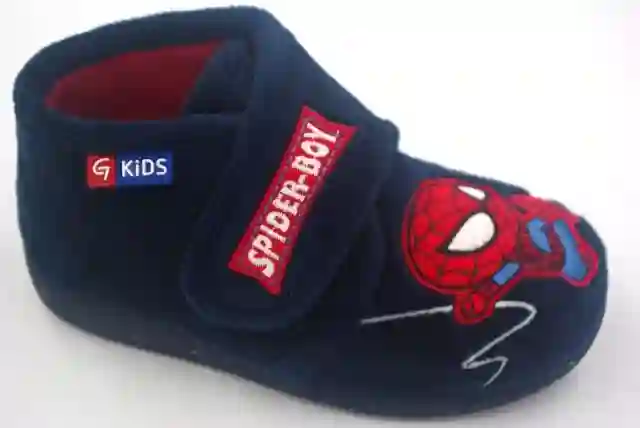 Zapatilla casa Spiderman con velcro. Tallas del 22 al 28