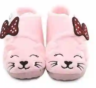Zapatilla casa ratoncitra rosa con velcro. Tallas 20 al 28