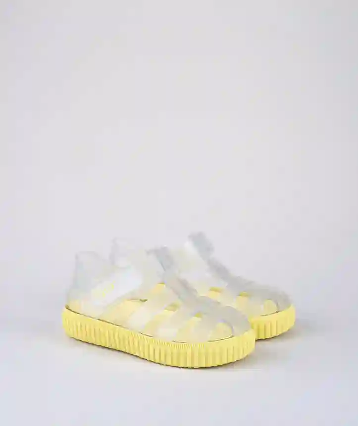 Cangrejera Nico Crista transparente amarillo. Tallas 20 a 32.