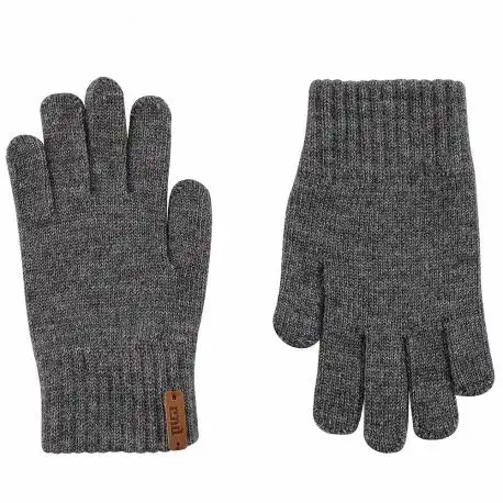 Guante mezcla lana merino gris medio. Tallas 4 a 10.