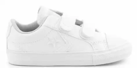 Jugador estrella en piel blanco 2 velcros blanco. Tallas 19 y 24.