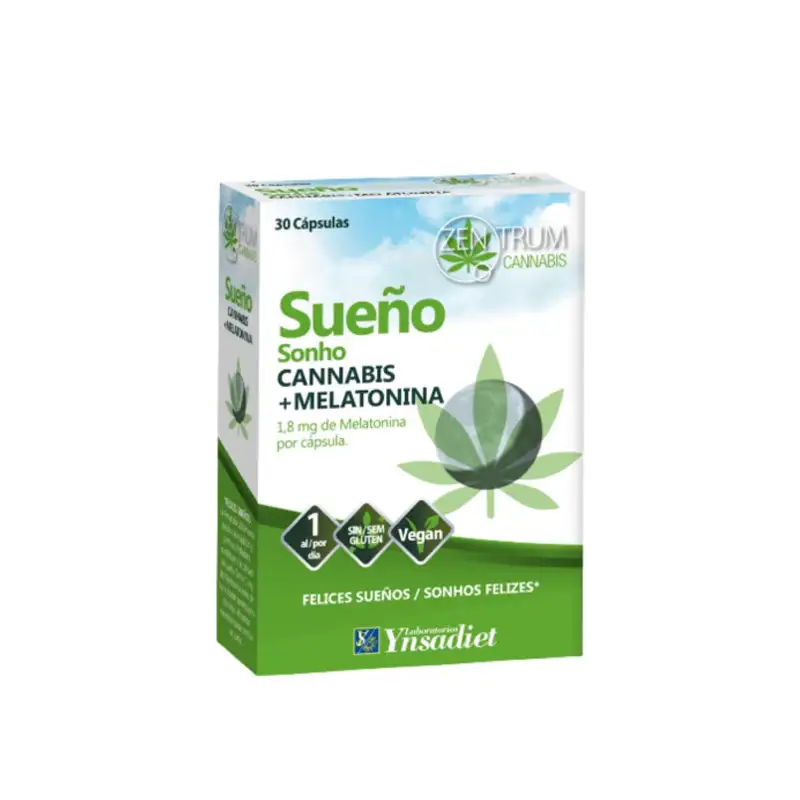Sueño Cannabis + Melatonina Ynsadiet Zentrum 30 Cápsulas