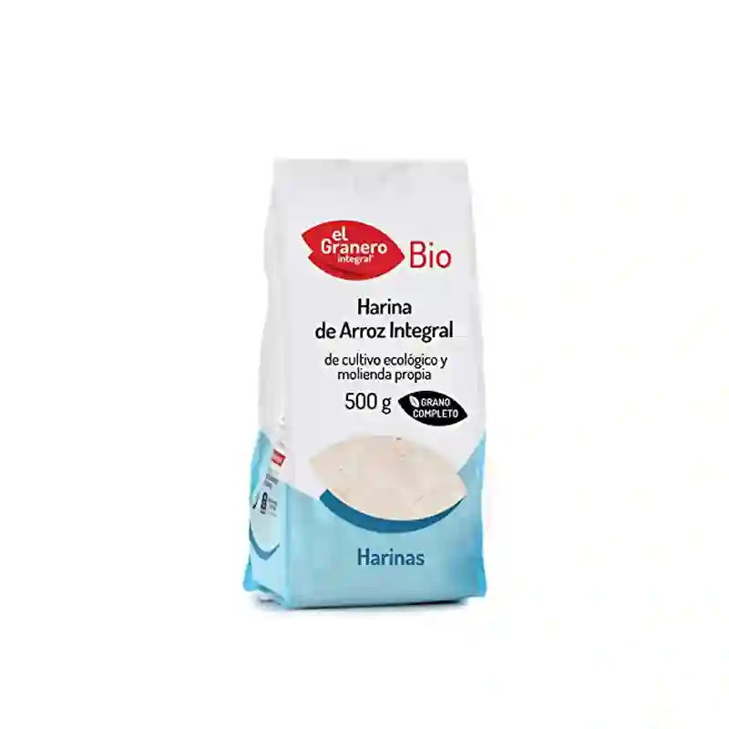 Harina de Arroz Integral (sin gluten) El Granero 500 gr.