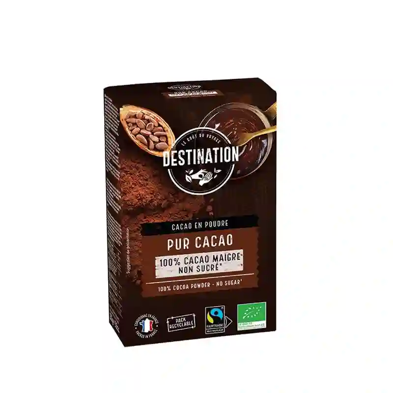 Cacao 100% desgrasado Destination 250 gr.