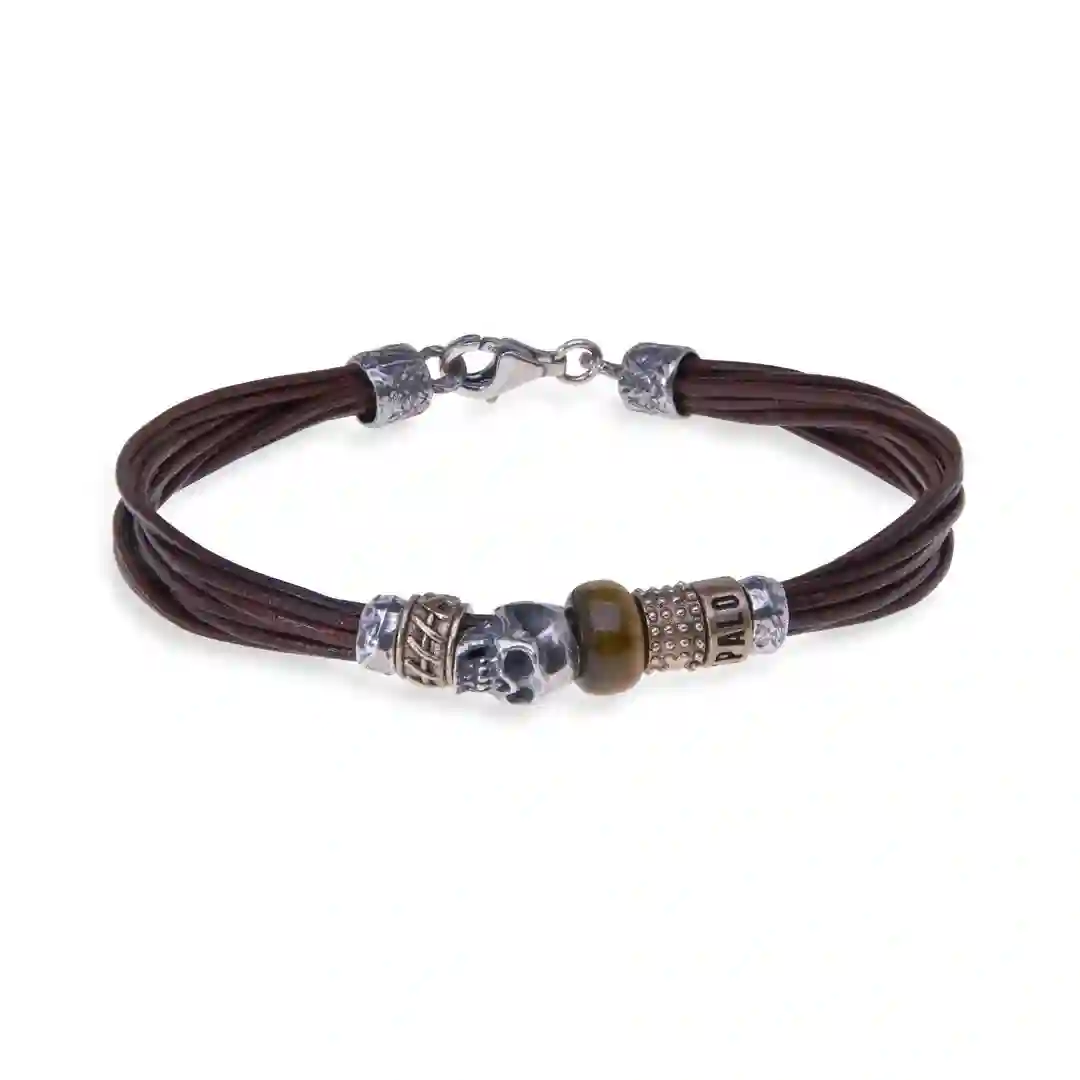 Skull Platadepalo pulsera SB044X