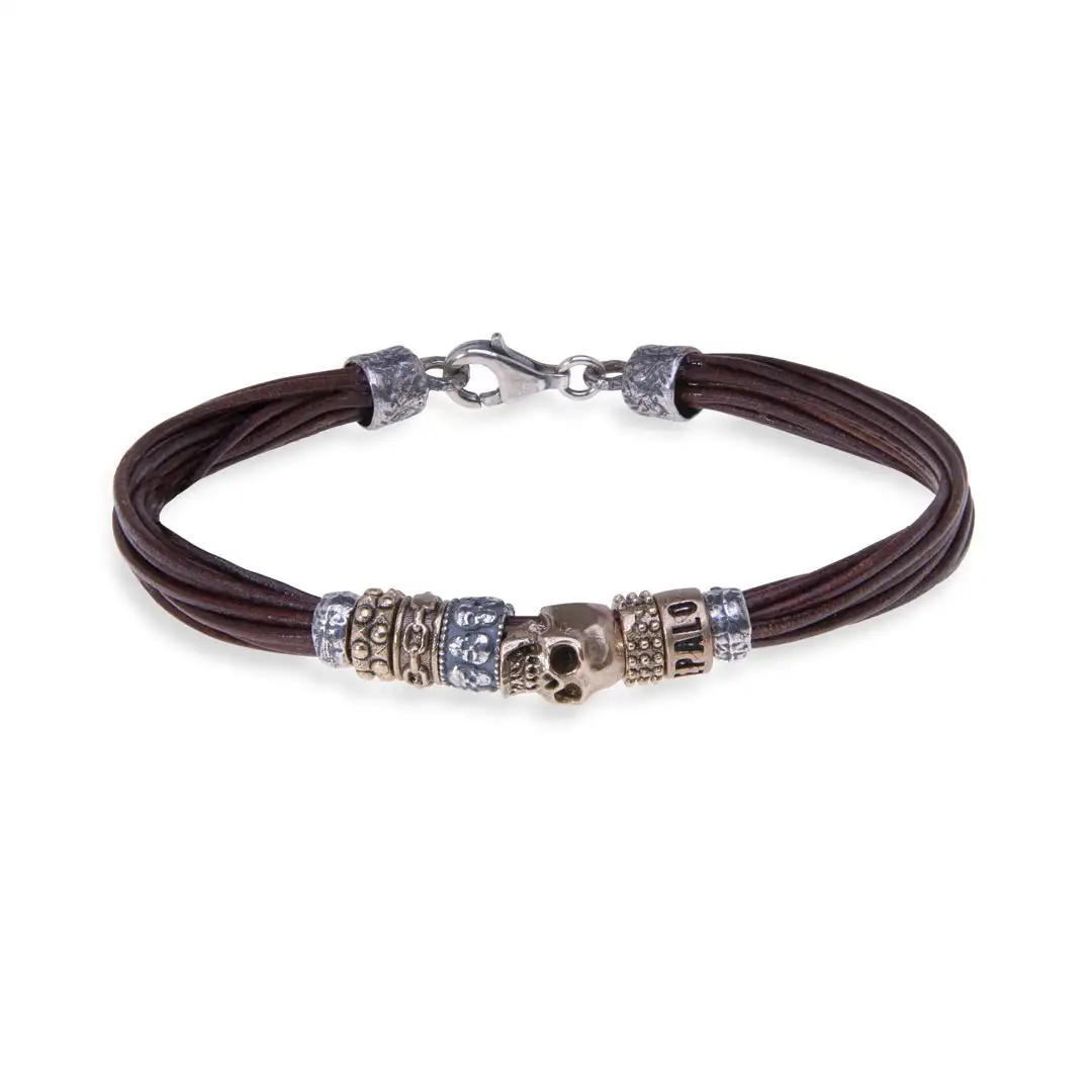 Skull Platadepalo pulsera SB043X