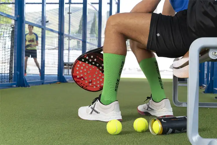 Green running socks man