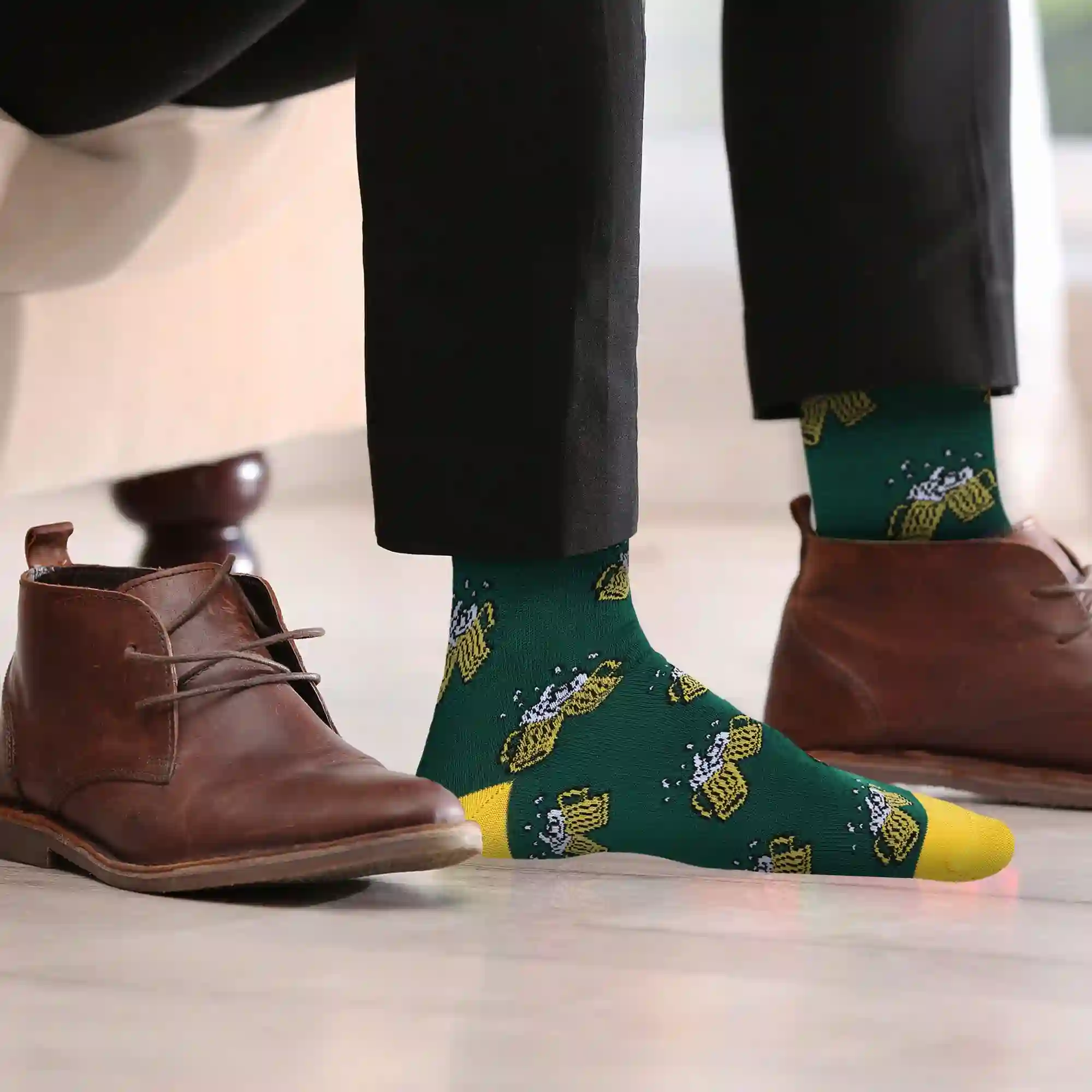 Funny green beers socks