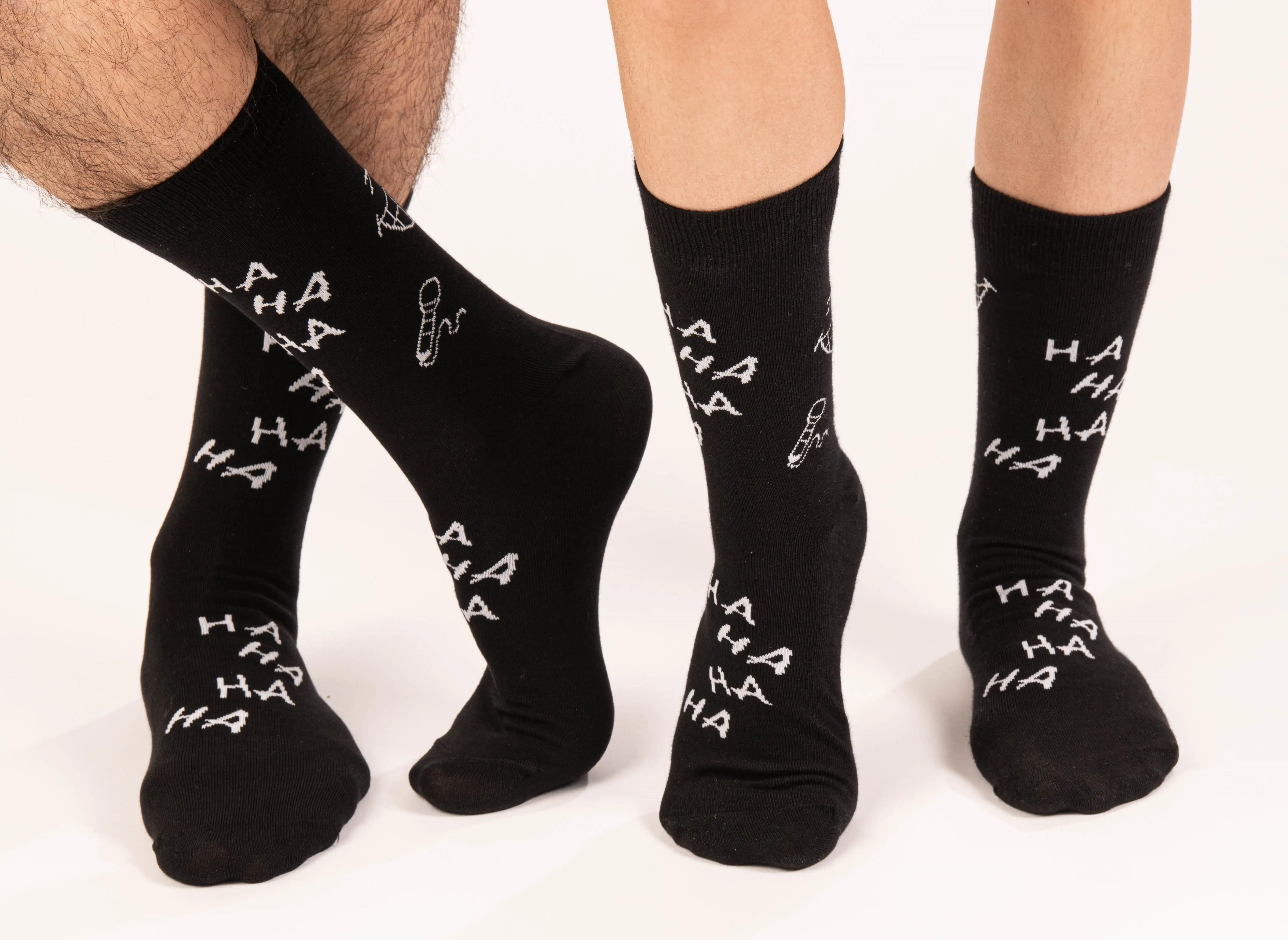 Fun socks with unisex humor motive