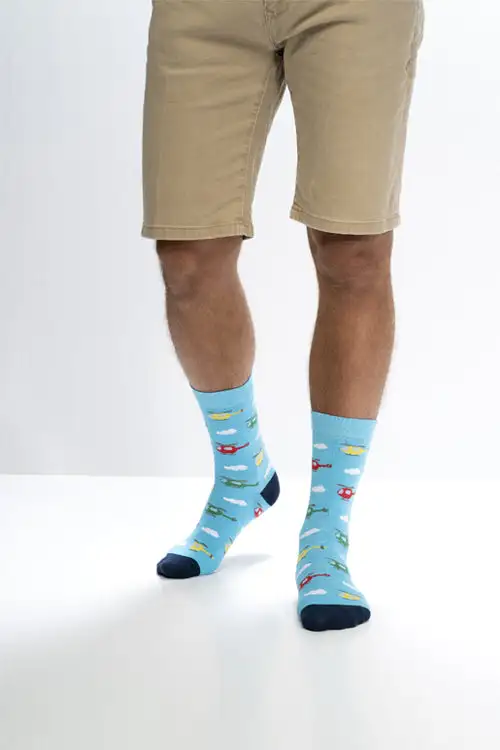 Funny Blue Blue Helicopter socks - Image 4