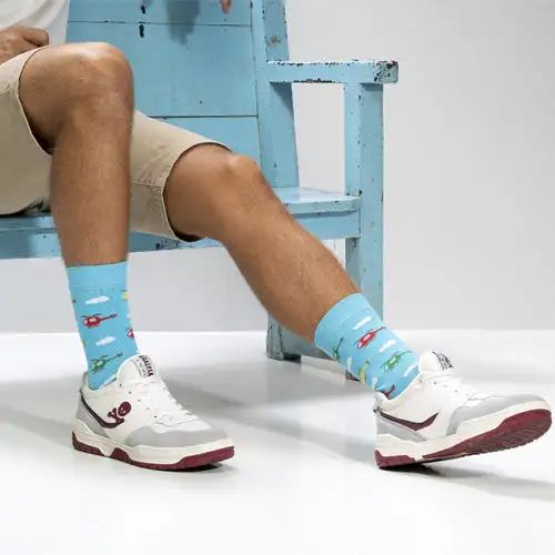 Funny Blue Blue Helicopter socks - Image 5