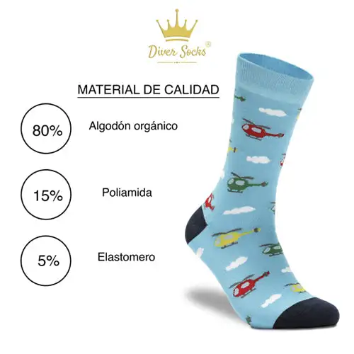 Funny Blue Blue Helicopter socks - Image 7