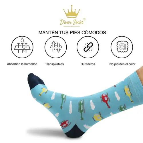 Funny Blue Blue Helicopter socks - Image 8