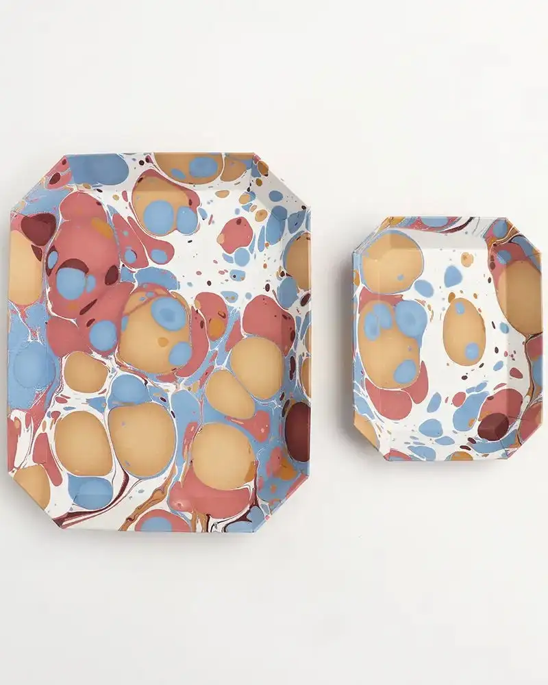 Marble decorated trays
