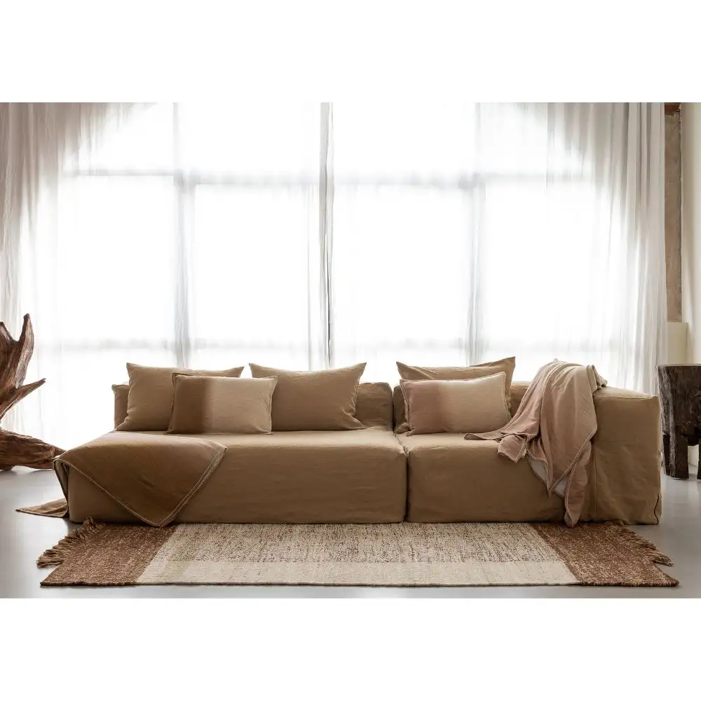 Brown and beige sofa cushions - Image 4