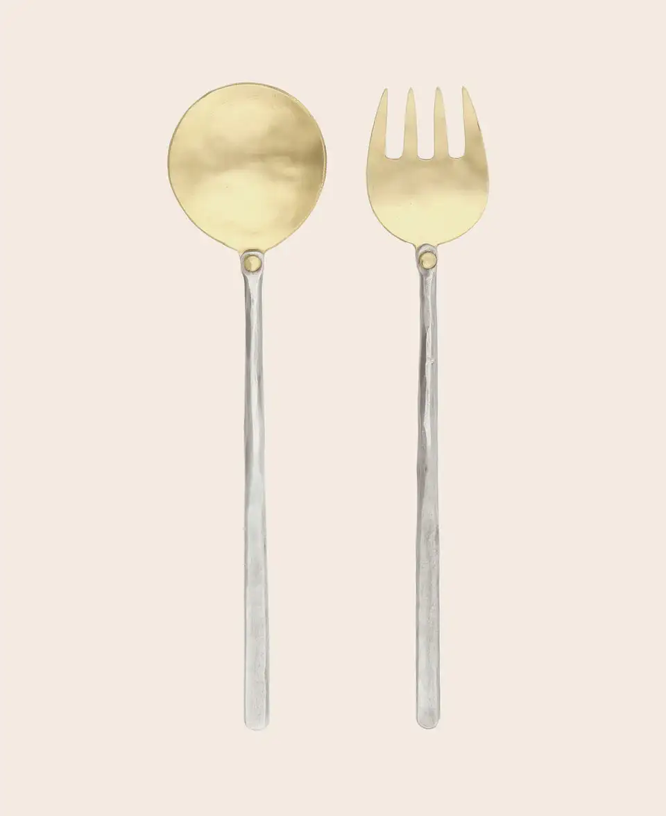 Cubiertos de servir latón y aluminio - Imagen 2