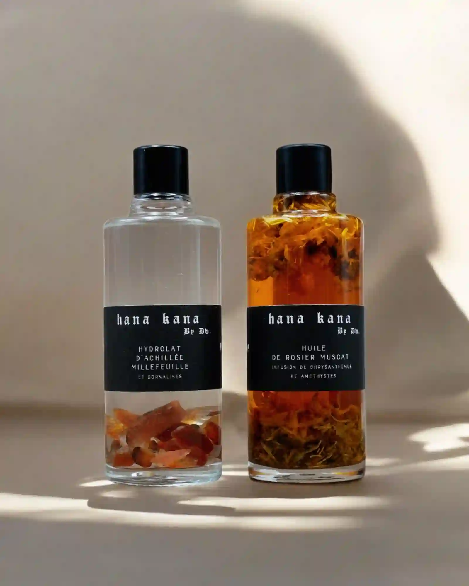 Dúo de cuidado para el rostro de agua floral y aceite con infusión de flores y cristales