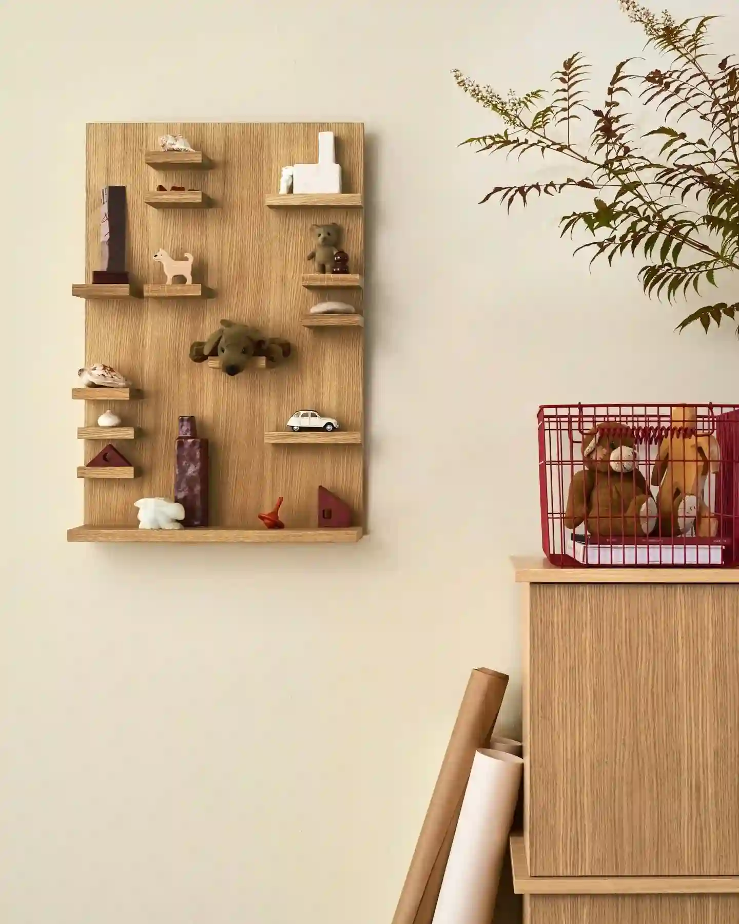 Estante de madera pared