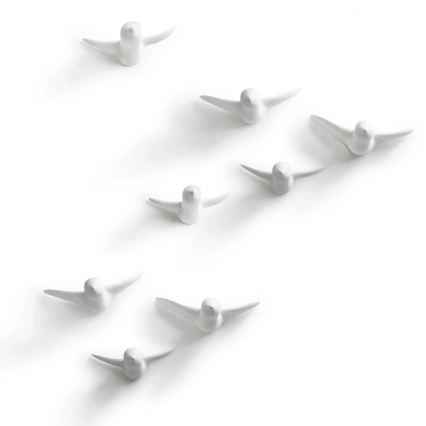 Ganchos de pared blancos (conjunto de 3 y 8 pájaros) - Imagen 2