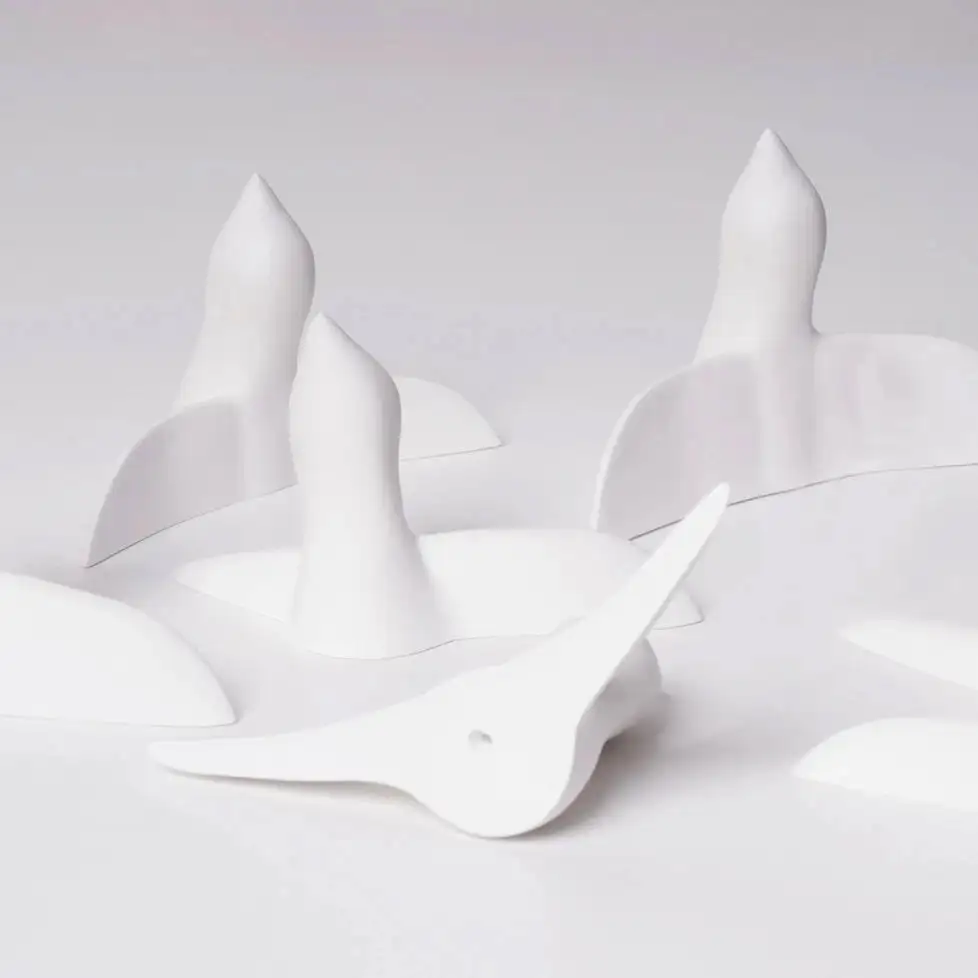 Ganchos de pared blancos (conjunto de 3 y 8 pájaros) - Imagen 4
