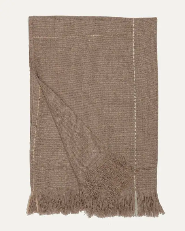 Manta marrón de alpaca hecha a mano - Imagen 7