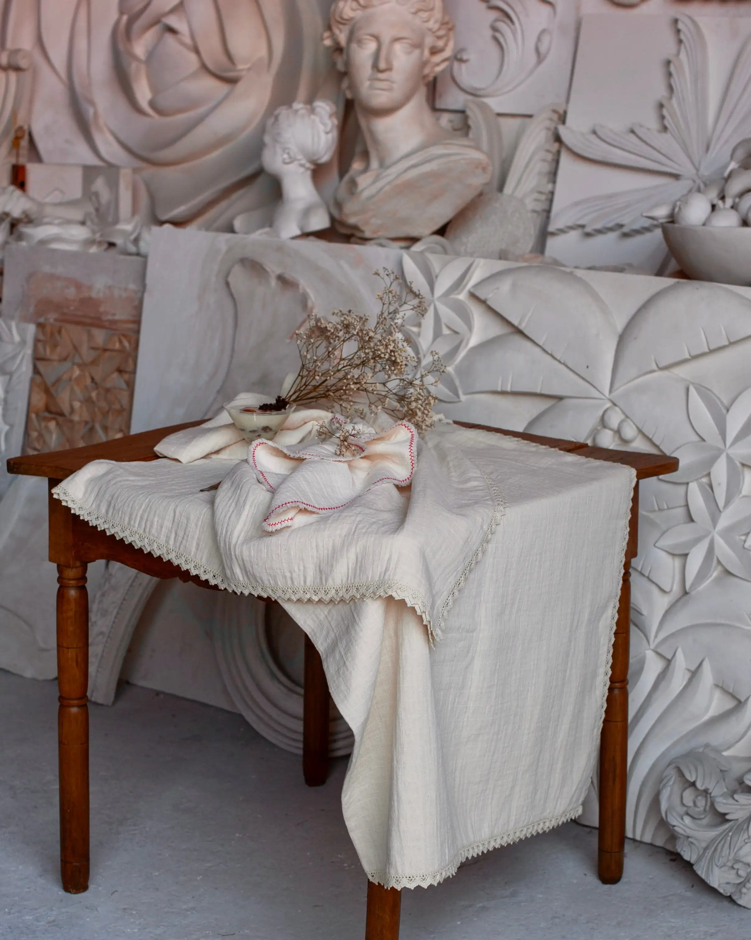 Mantel blanco natural 140x200 - Image 2