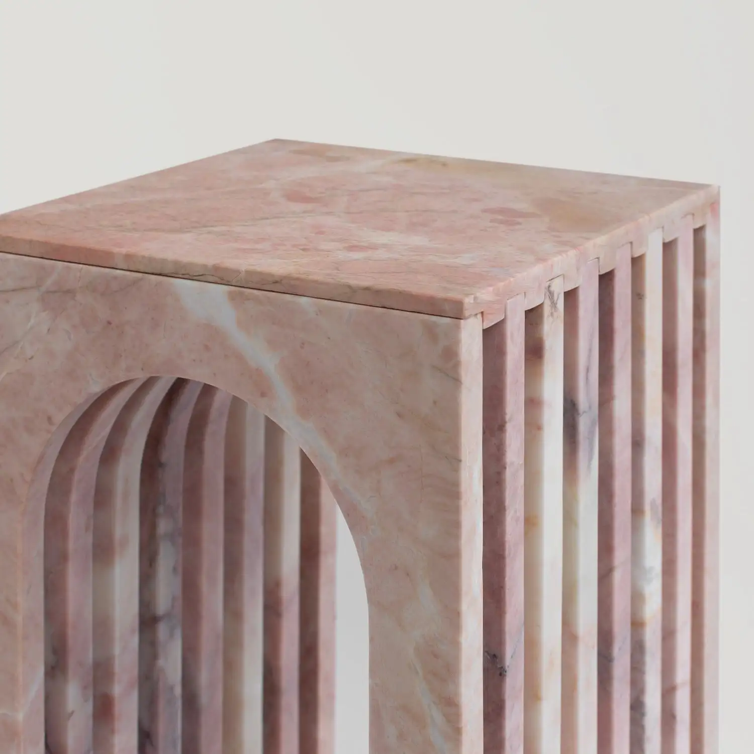 Mesa auxiliar rosa de mármol - Imagen 7