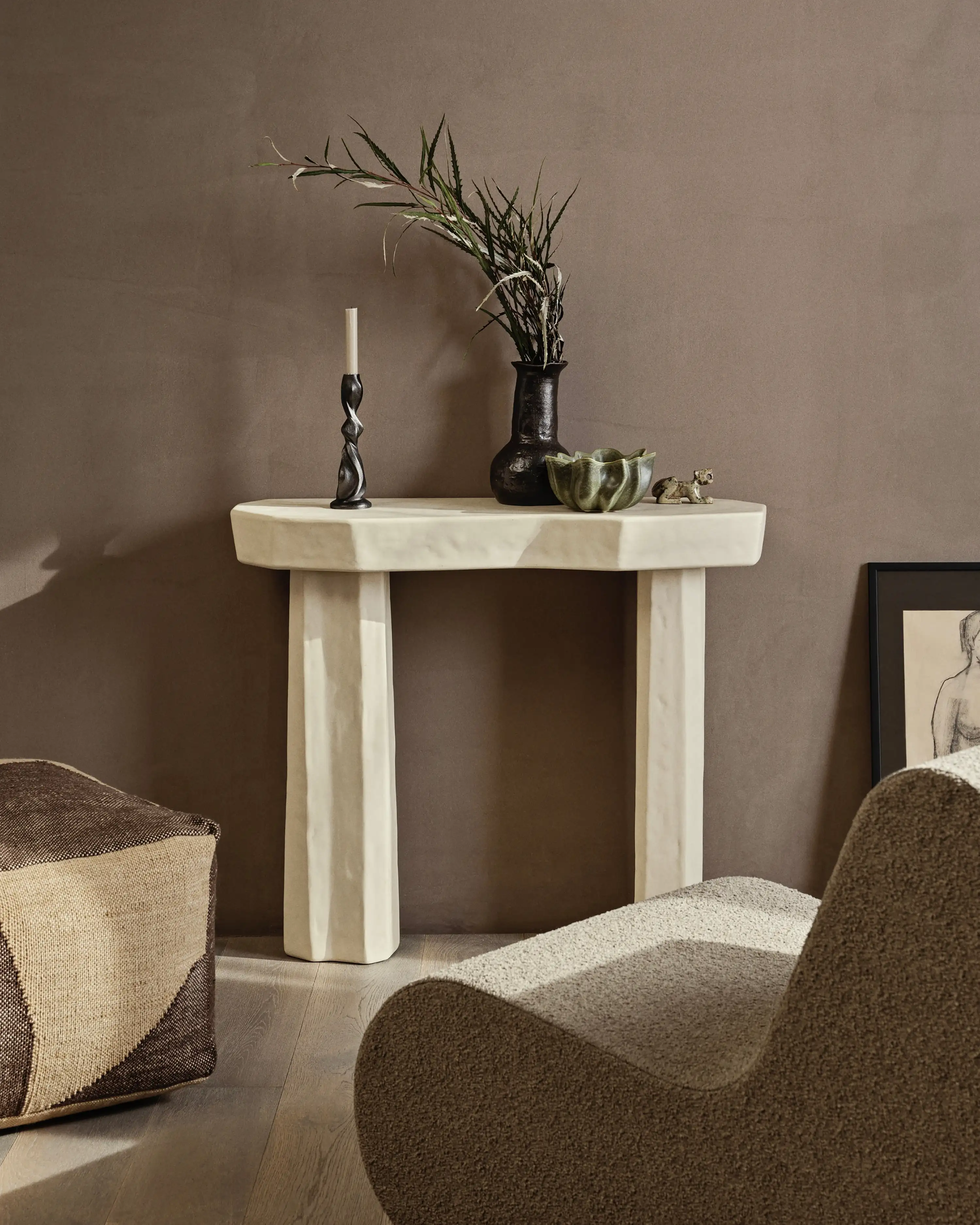 Sculptural console table