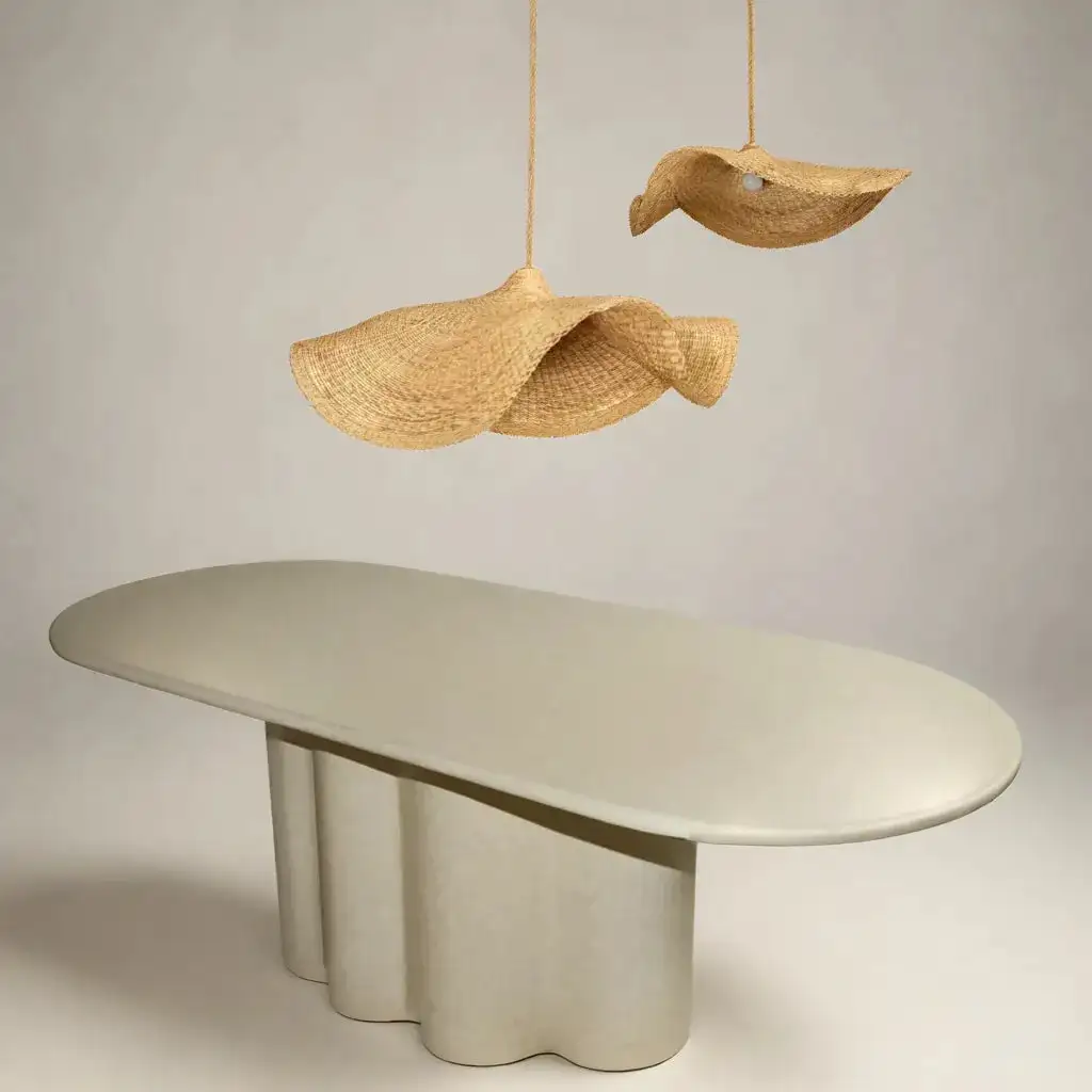 Mesa de comedor de microcemento ovalada - Imagen 2