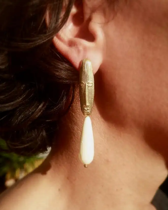 Long golden earrings