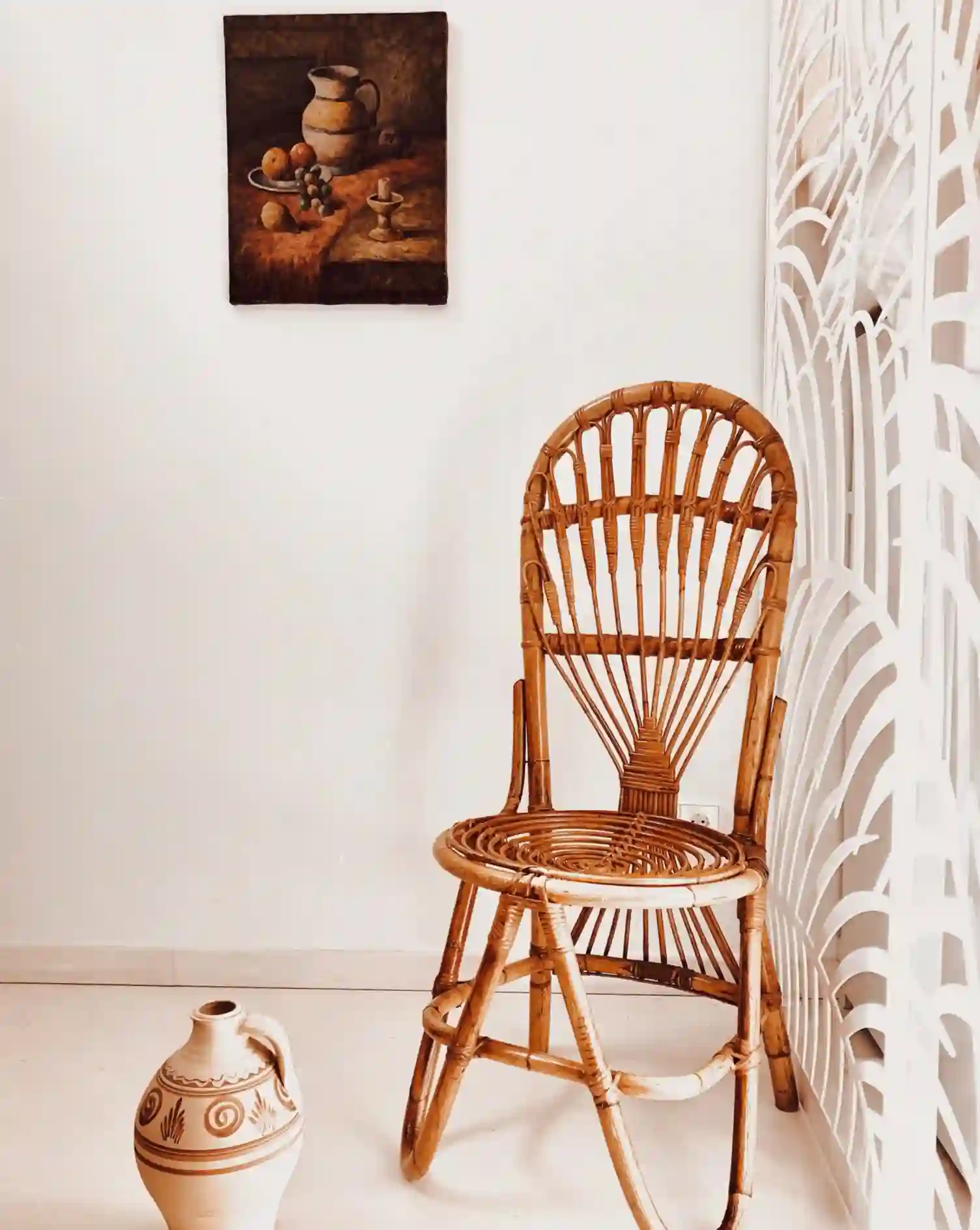 Silla de bambú vintage