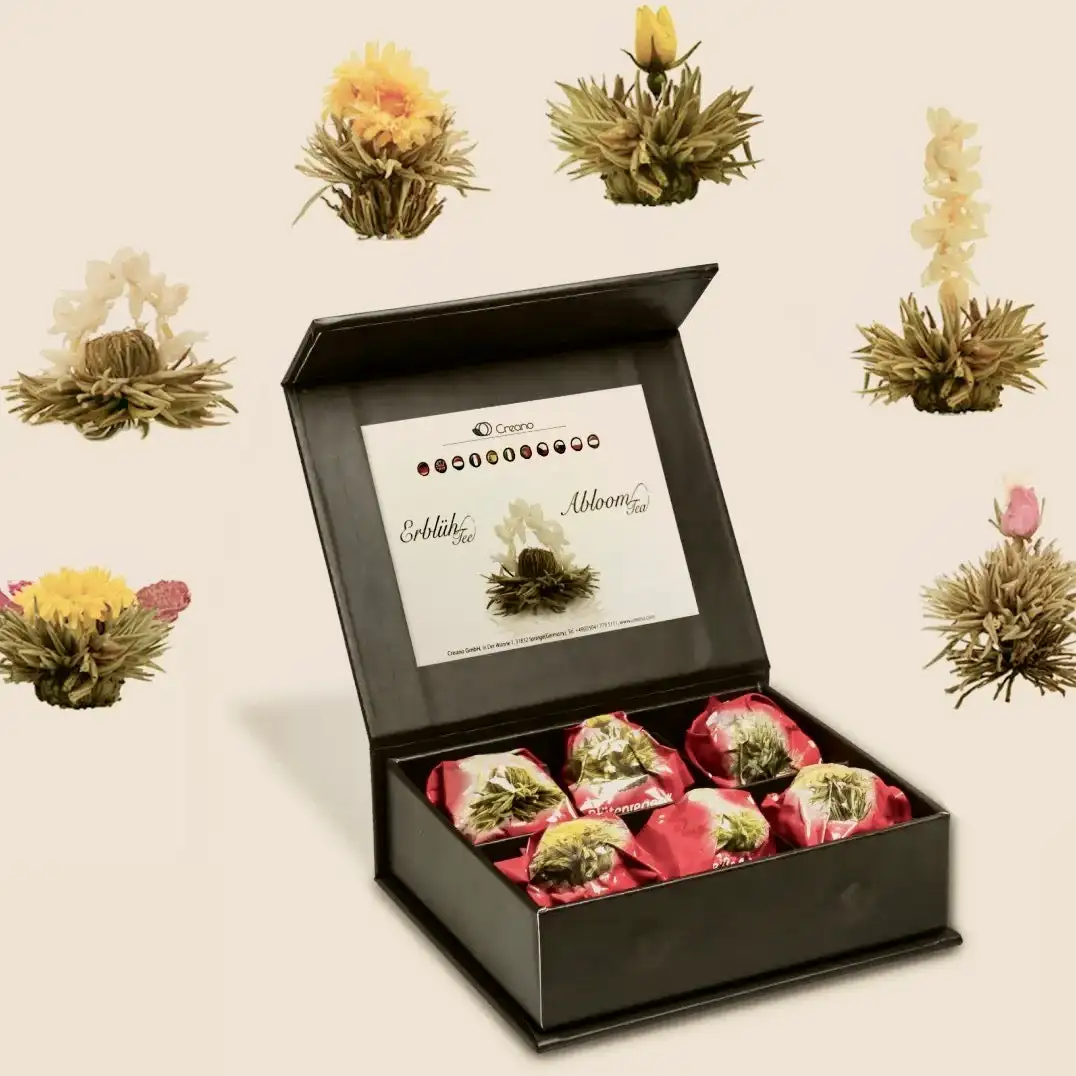 Té floreciente. Caja de seis esferas con flores de té - Imagen 2